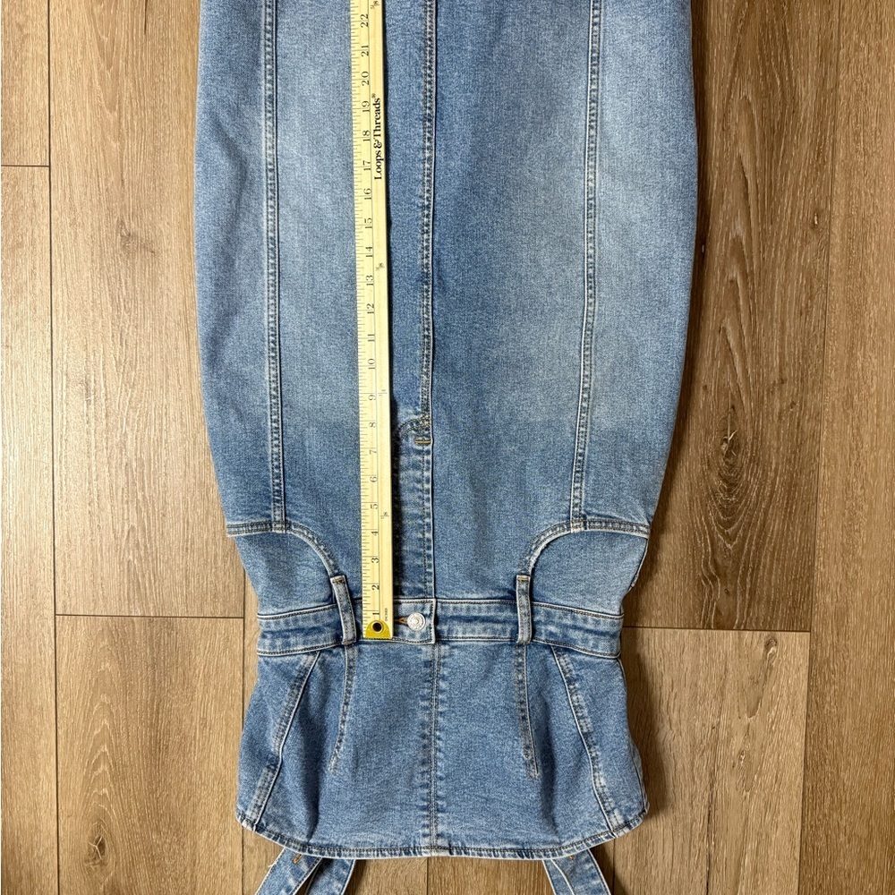 7 For All Mankind Denim Blue Midi Dress - Picture 10 of 12